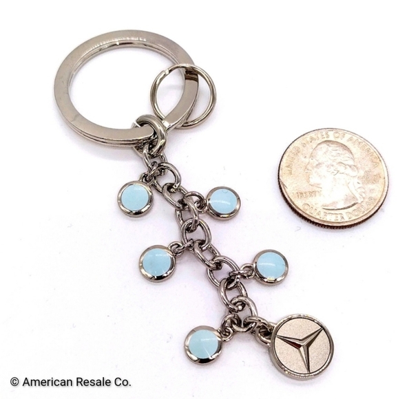 Genuine Mercedes Benz Multi Charm Fob Keychain Fob Purse Charm Silver and Blue - Picture 4 of 5